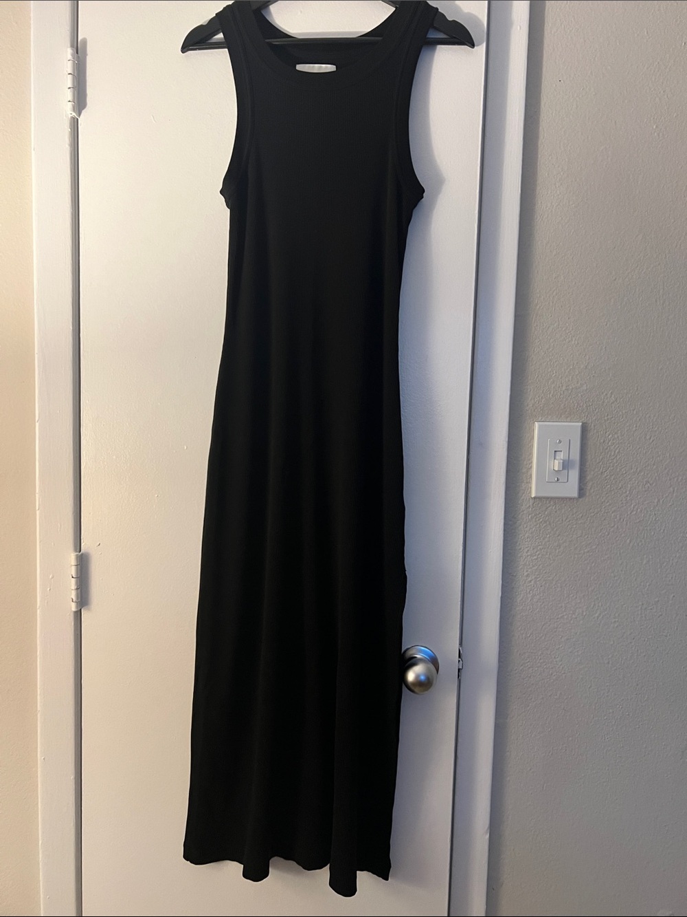 Citizens of Humanity Black Ribbed Maxi Tank Dress | Size Small